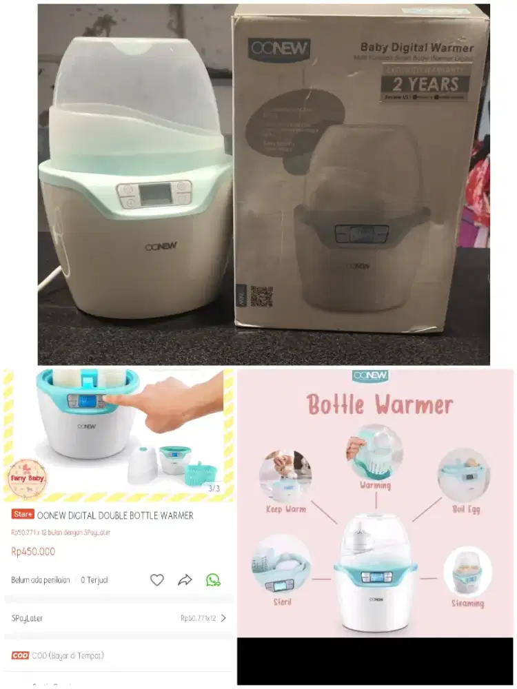 OONEW Digital Baby Double Bottle Warmer