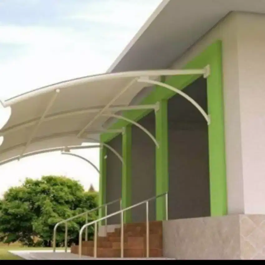 Pasang kanopi membran untuk parkir