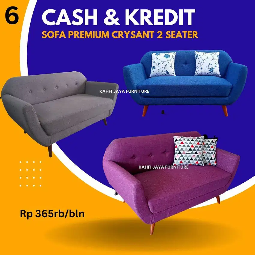 Kredit Sofa Minimalis Retro Premium 2 Seater Tanpa DP