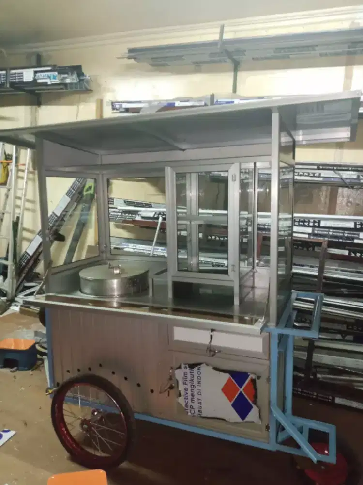 Gerobak bakso bahan aluminium