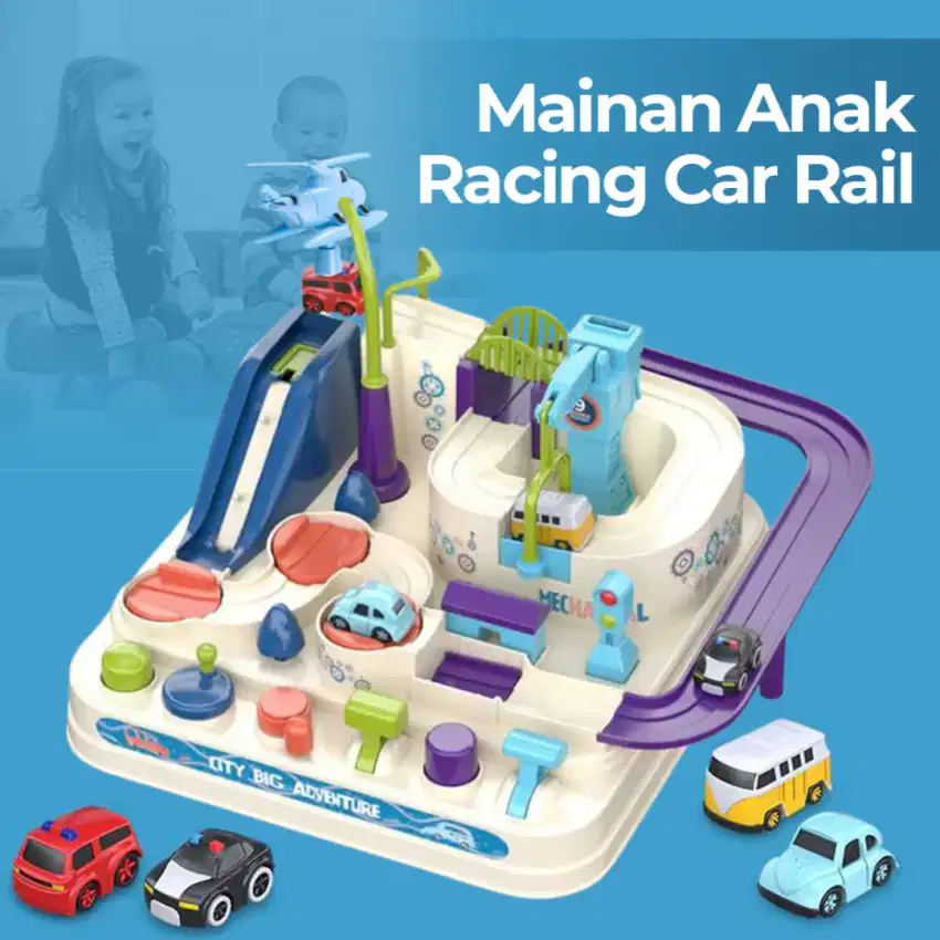 mishatoys mainan anak racing car rail children toy