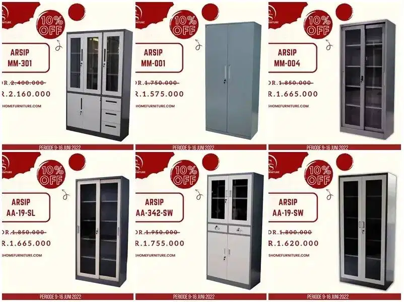 Lemari arsip EC07 Dokumen Loker Locker Besi Filing cabinet Baru bekas