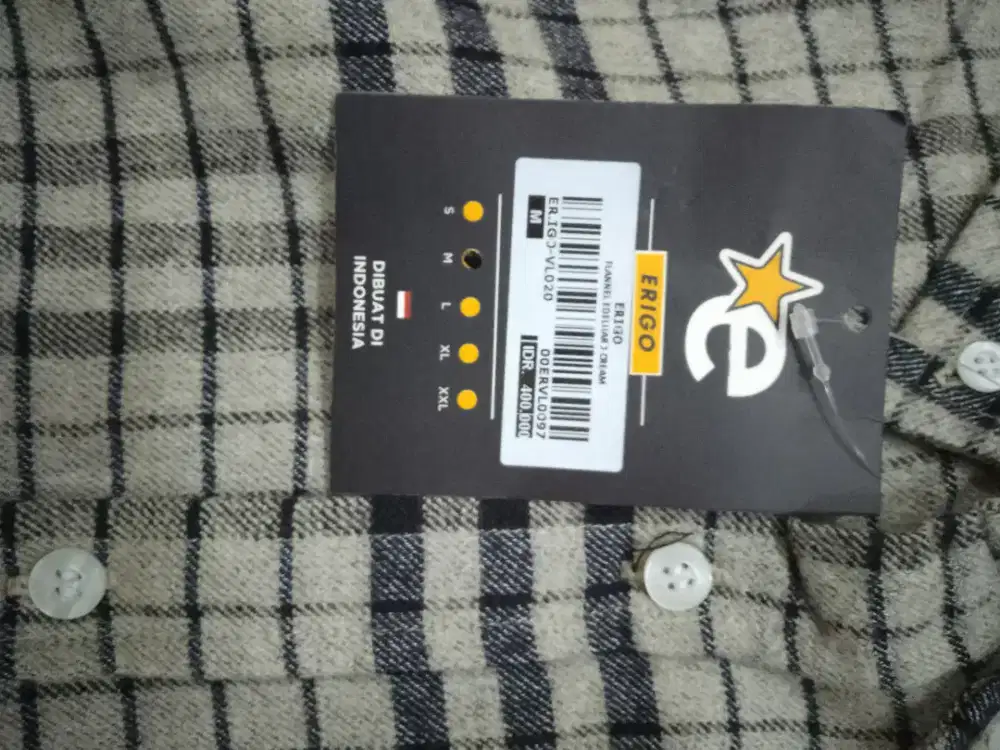 Kemeja flannel erigo ukuran M
