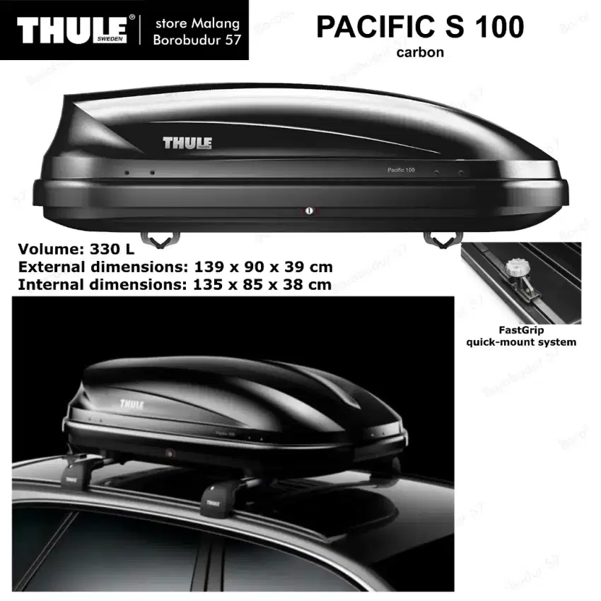 Roofbox Thule PACIFIC 100 original sweden roof rack box bagasi atas