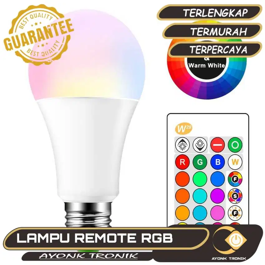 Smart Lampu Bohlam RGB dengan Remote Control E27 10W - B5 BONDA