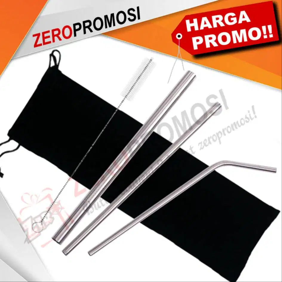 Sedotan minuman Stainless Steel Straw minum Custom Souvenir Promosi