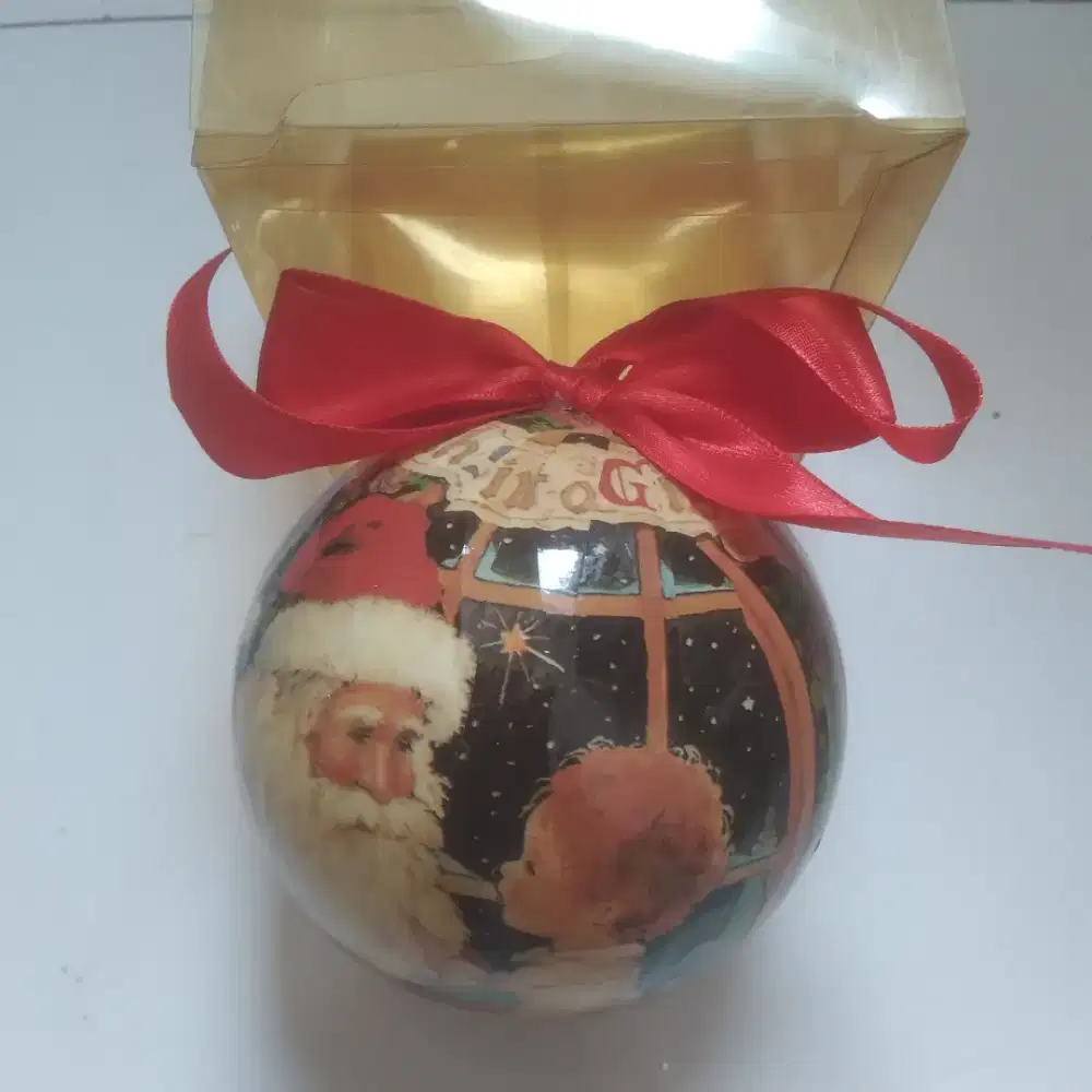 Ornament Natal Bola Jumbo Santa Claus Impor (Vintage)