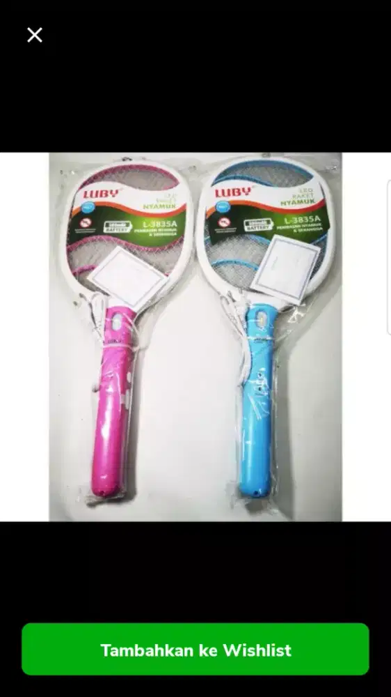 Lmpu racket raket nyamuk listrik luby L-3835A+kabel cas listrik 500mah