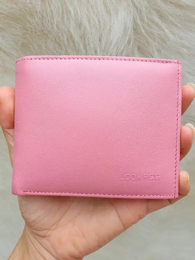 Dompet Import Eks Udomagg Lipat Pendek Kulit Asli Pink