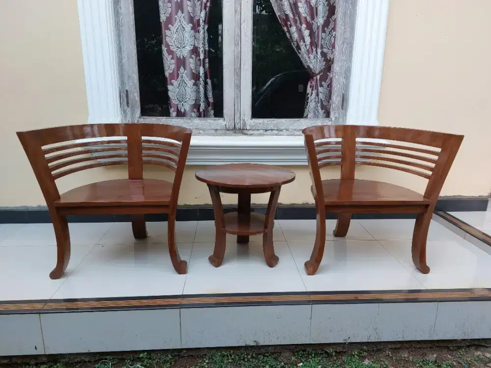 Kursi Teras Minimalis Kayu Jati Solid