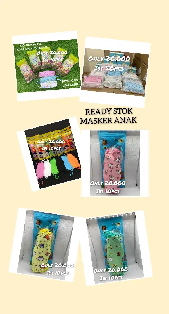 MASKER ANAK MOTIF ISI 10PCS/PACK