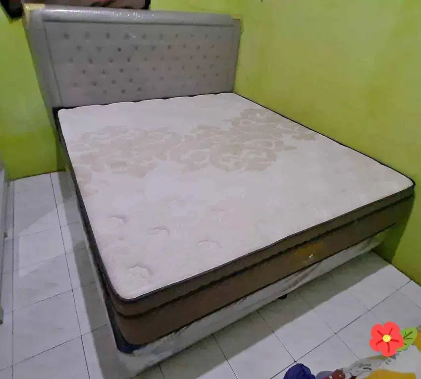 Kasur Spring Bed Divan Sandaran Full Set Uniland 180 x 200