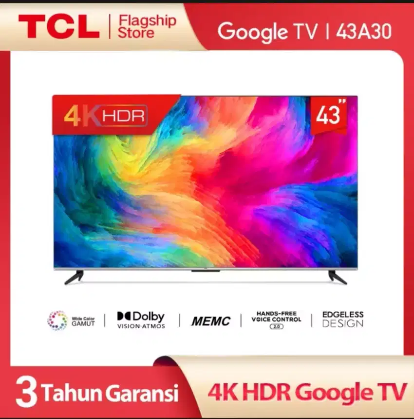 TCL 43 SmartTV Android 11 4K UHD Bezelles Netflix DigitalBARU