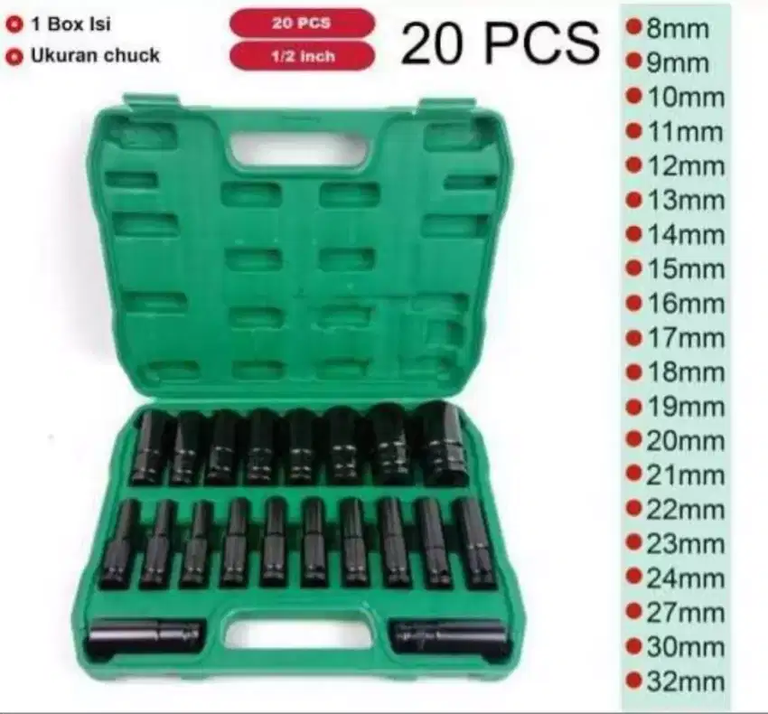 Mata Socket Extention Impact Socket 20 pcs 1/2 Inch