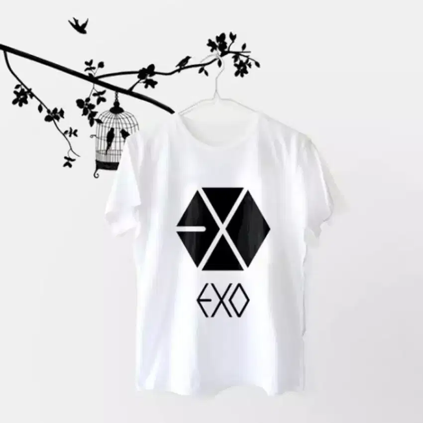 T Shirt Kaos Baju Korea Wanita Pria EXO L logo