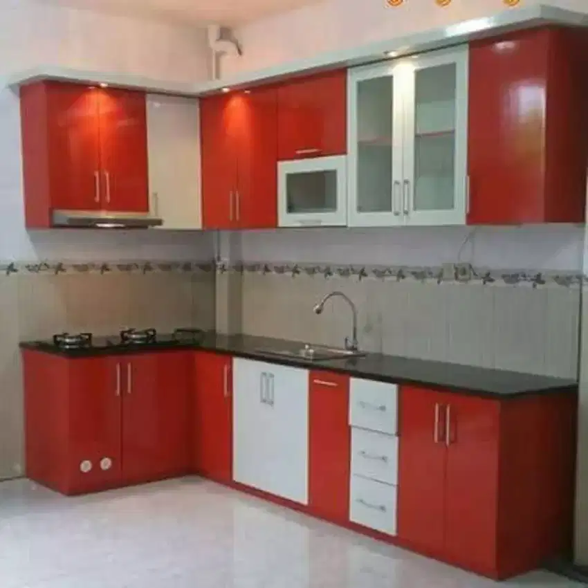 kitchen set minibar rak dapur tangga lemari baju backdrop tv partisi