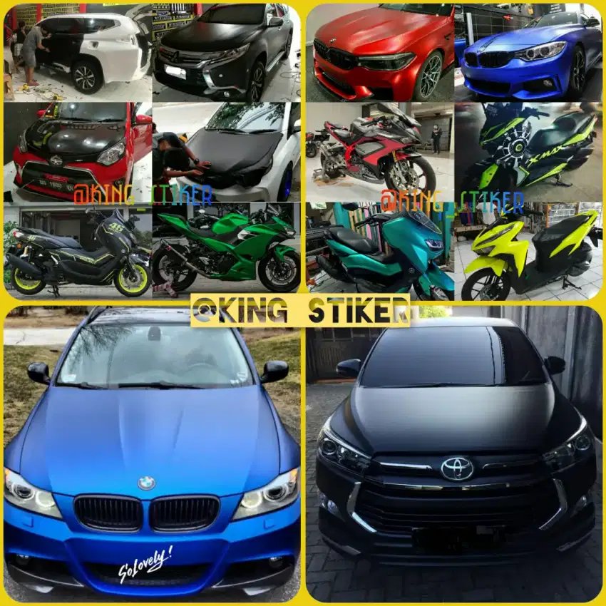 pasang sticker mobil motor stiker wrapping cutting decal motor custom