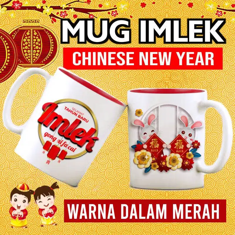 Mug Warna dalam merah Chinese New Year