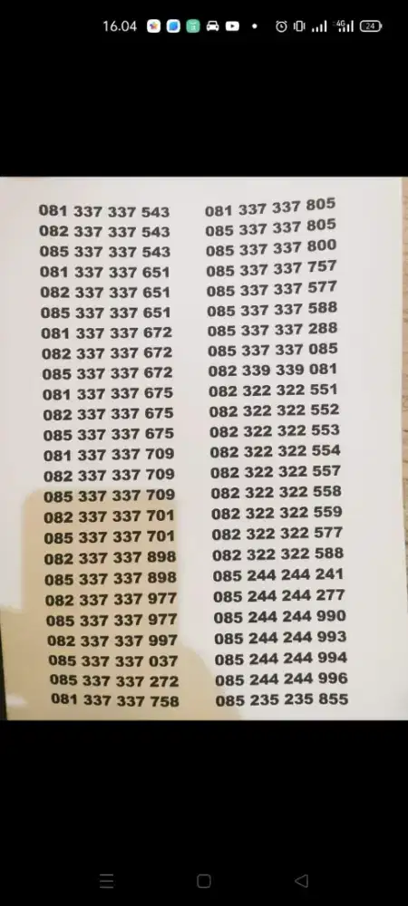 Jual kartu perdana nomor pilihan