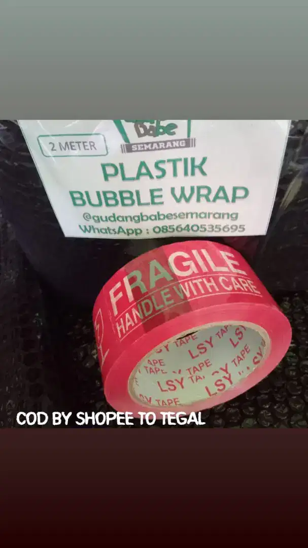 LAKBAN FRAGILE JANGAN DIBANTING / LAKBAN BENING & COKLAT / BUBBLE WRAP