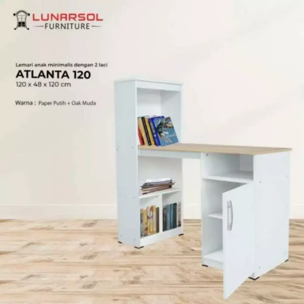 Meja Kerja - Meja Belajar dan Rak Buku Serbaguna