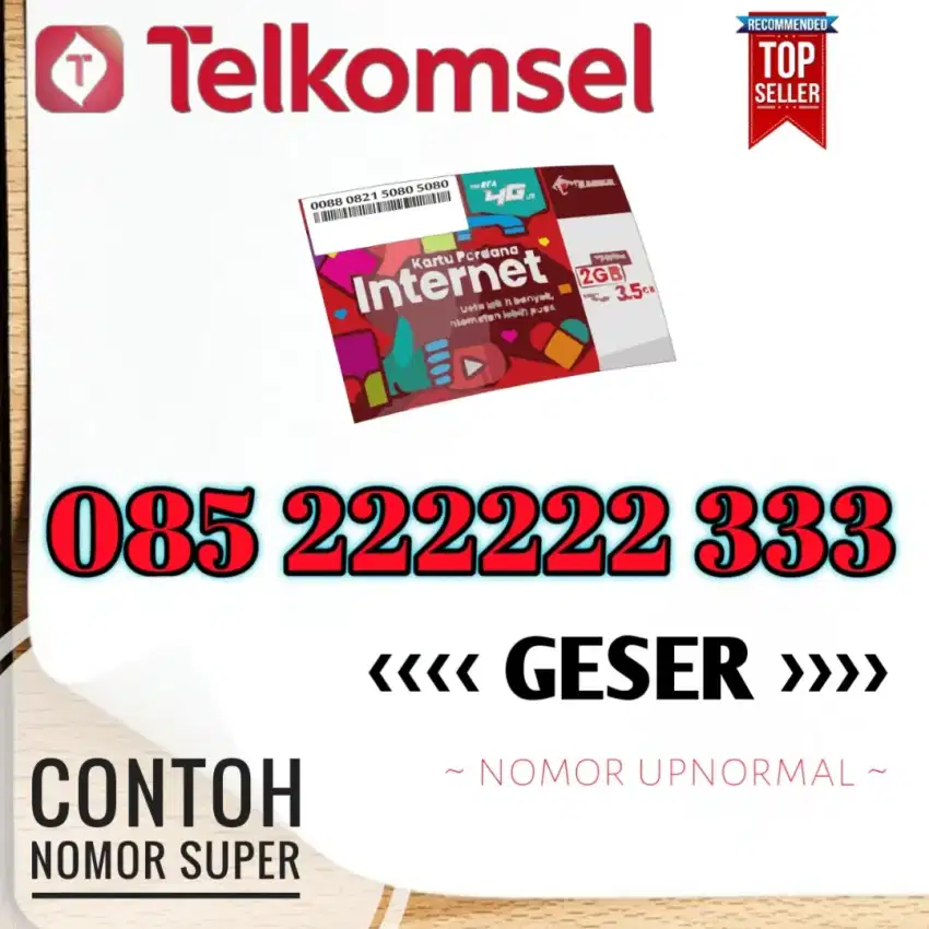 Telkomsel serian hexa 222.222 unik langka