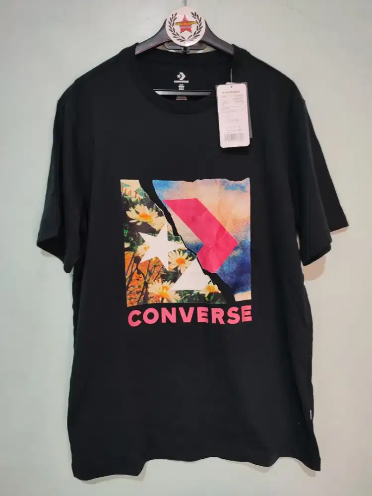 SALE Kaos Converse Chevron Wellnes Tee Black Original