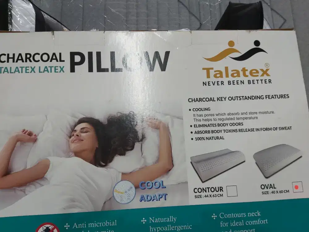 Bantal latex charcoal size 40 x 60