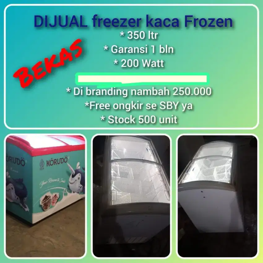 Jual Freezer Kaca bekas, Tersedia 20+ Stock