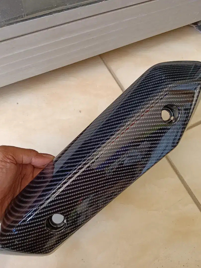 Tameng knalpot ori honda beat fi stater kasar carbon hitam