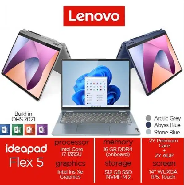 IdeaPad Flex 5 14IRU8 3LID 3NID 3MID  i7-1355U 16GB 512GB W11+OHS21