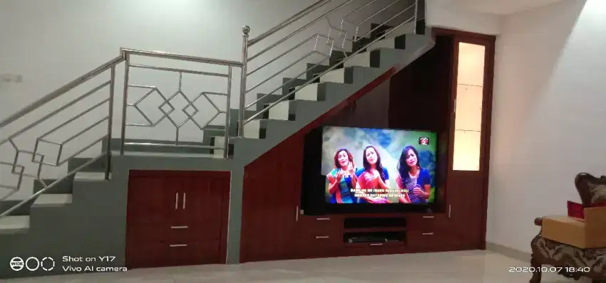 Lemari tangga mewah led tv 67inch. New design.