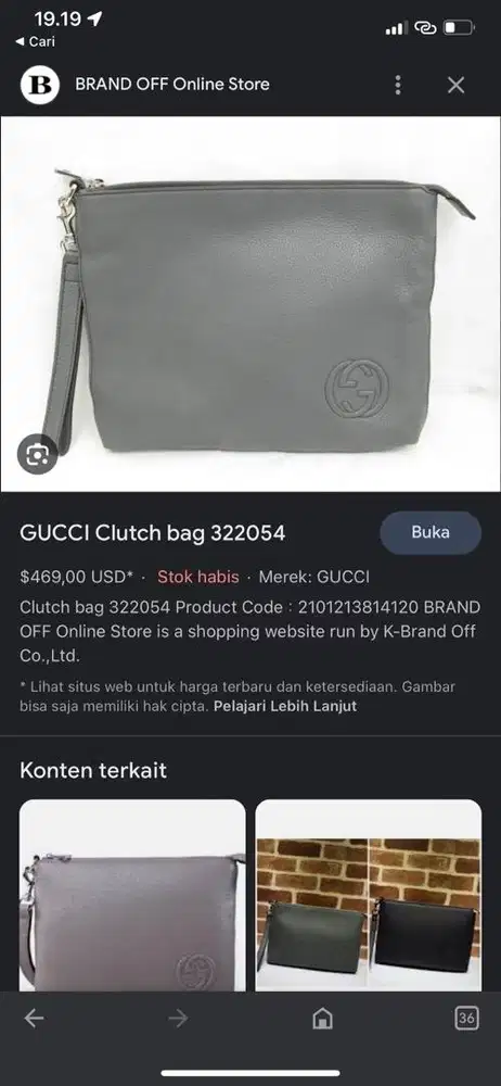 GUCCI Clutch Bag Authentic / Handbag Gucci