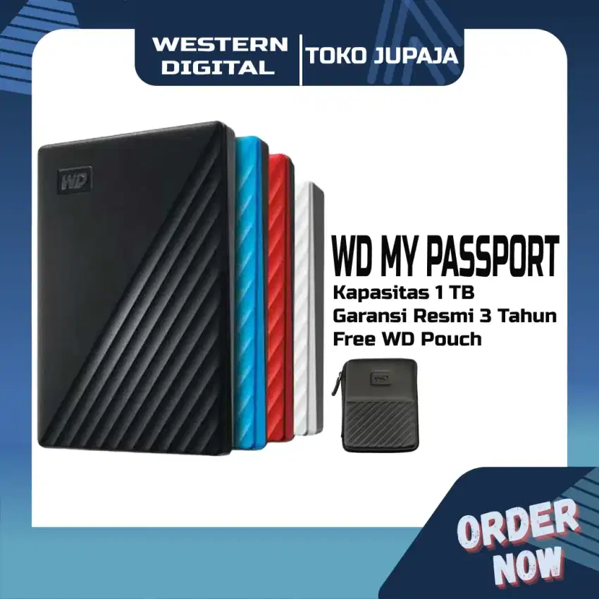 WD My Passport New Design Harddisk Eksternal 1TB 2.5 Inch USB 3.0