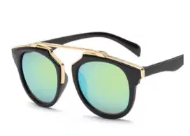 Tiaria Retro Sunglasses Green Metal Frame Kacamata