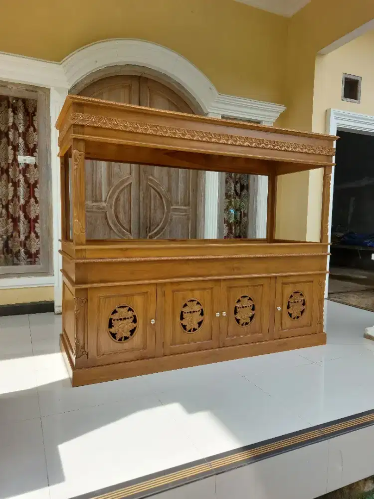 Meja Aquarium Ikan Arwana Jati Premium