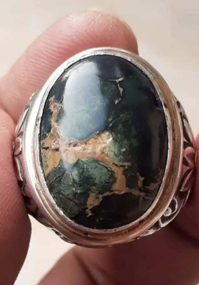 Batu pirus persia lawasan hijau urat emas abdul rojak RARE