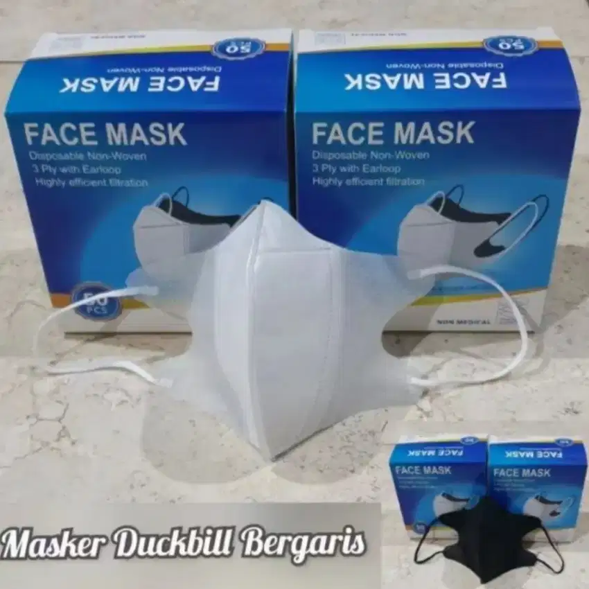 Gratis Antar - Masker Duckbill FACEMASK / STARK Earloop Isi 50 pcs