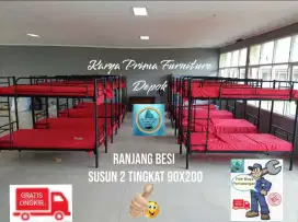 Ranjang Besi Susun 2 Tingkat 90x200 kuat awet baru1.450.000free ongkir