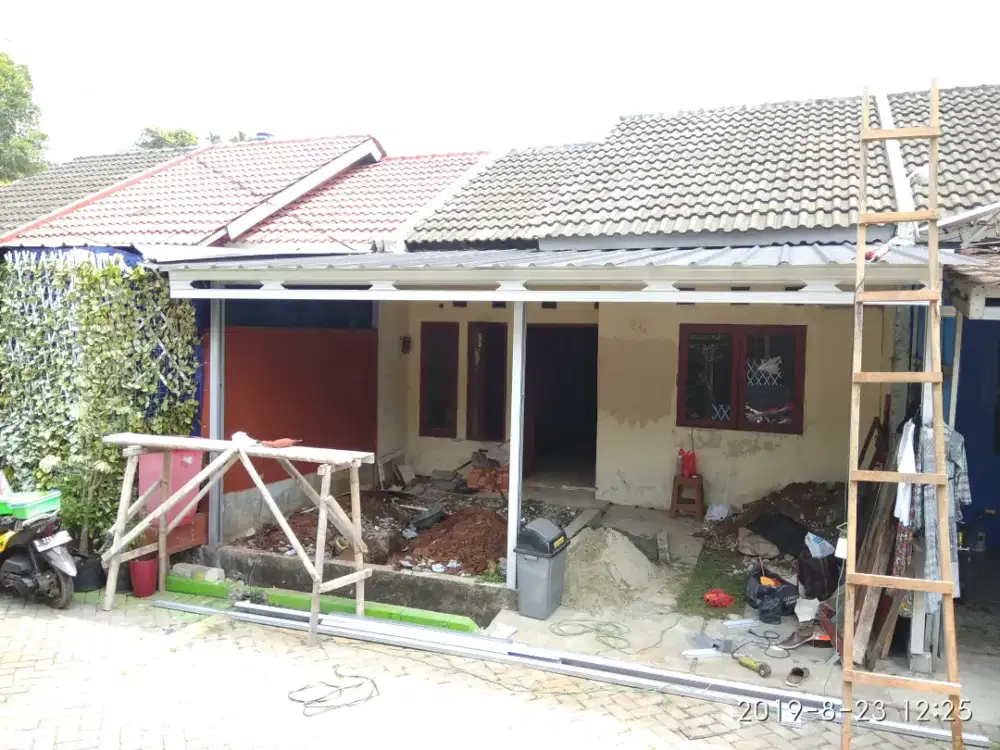 Kanopi Atap Spandek Pasir Terpasang Lengkap