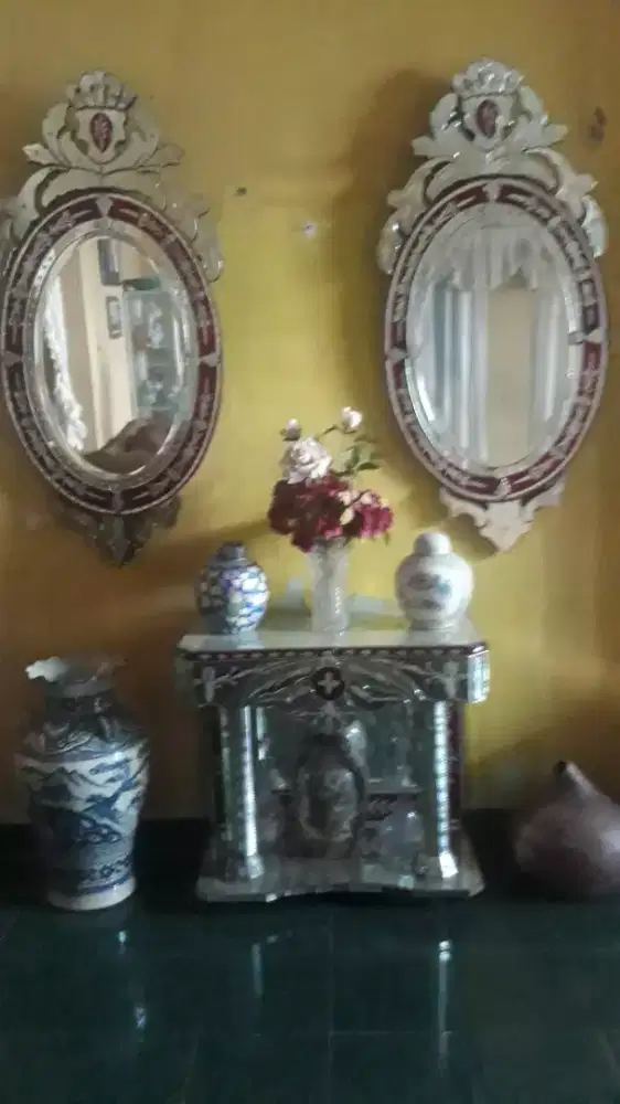 Vintage red Venetian mirror
