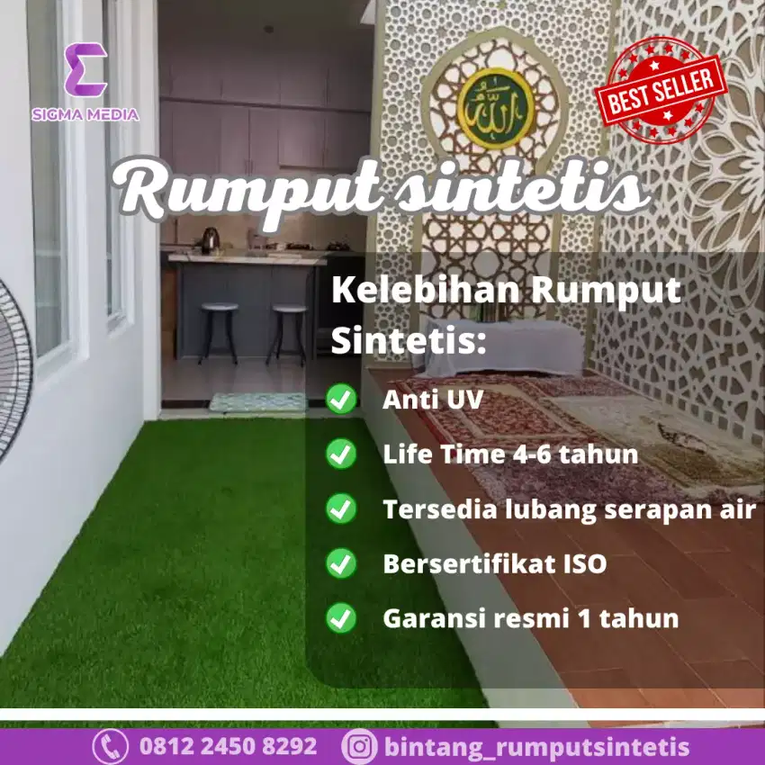 Rumput sintetis taman untuk dekorasi q