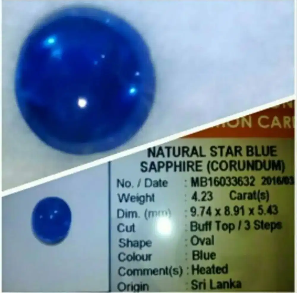 Natural star Blue shapphire