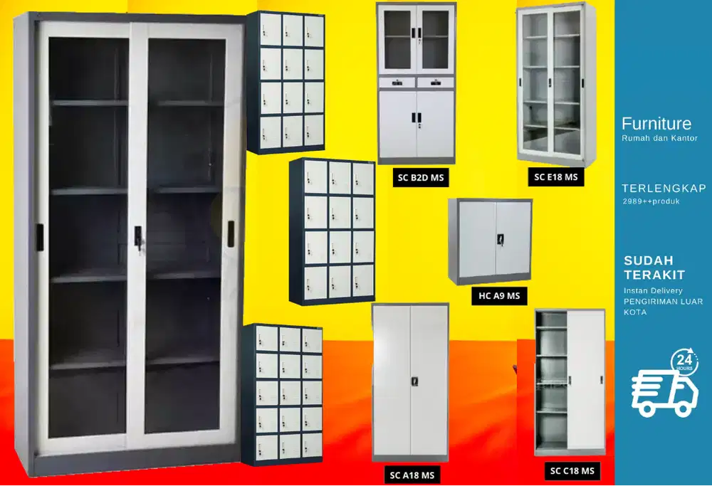 Lemari dokumen arsip loker locker filing cabinet lemari pakaian baju L