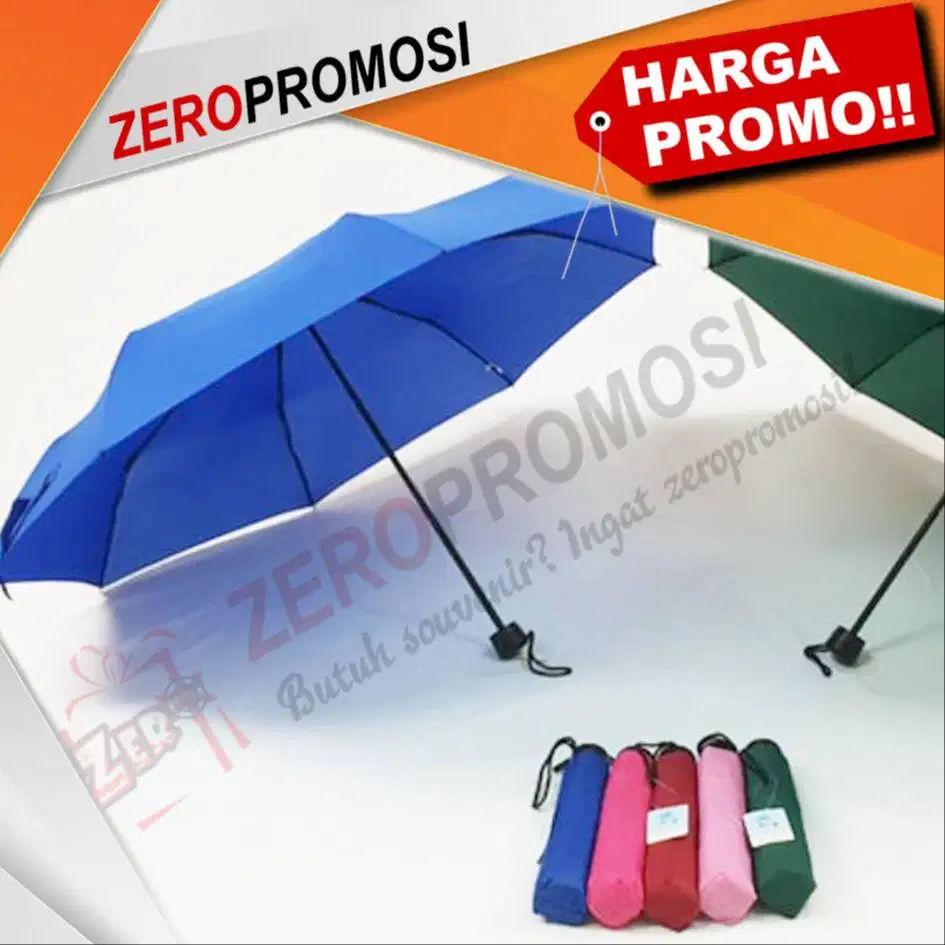 Payung Lipat 3 Promosi - Souvenir Payung Lipat - Sablon included