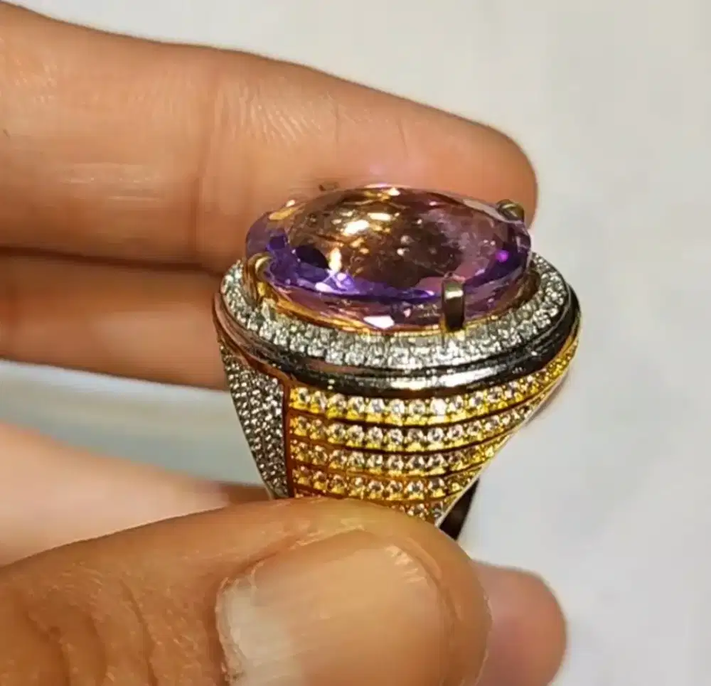Cincin Natural Amethyst Kalimantan 16.24cts Memo - Kecubung Ungu Indo