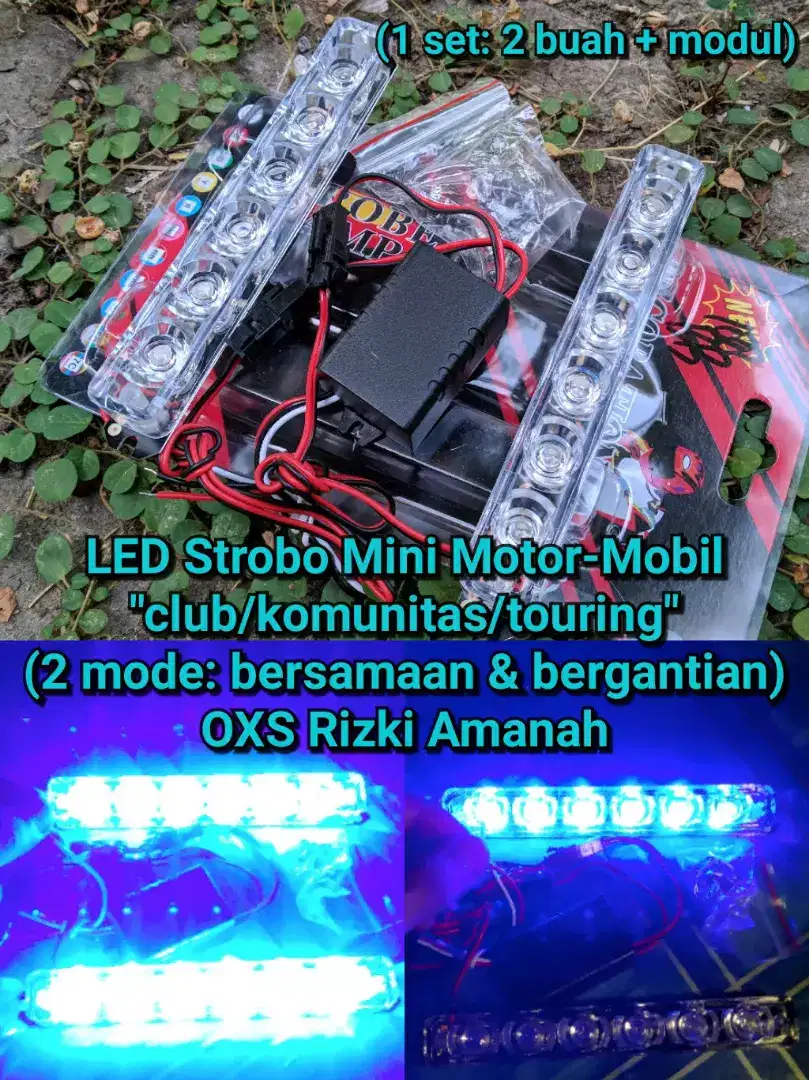 Lampu LED Strobo Mini Motor Mobil Touring Club tembak senja drl sorot