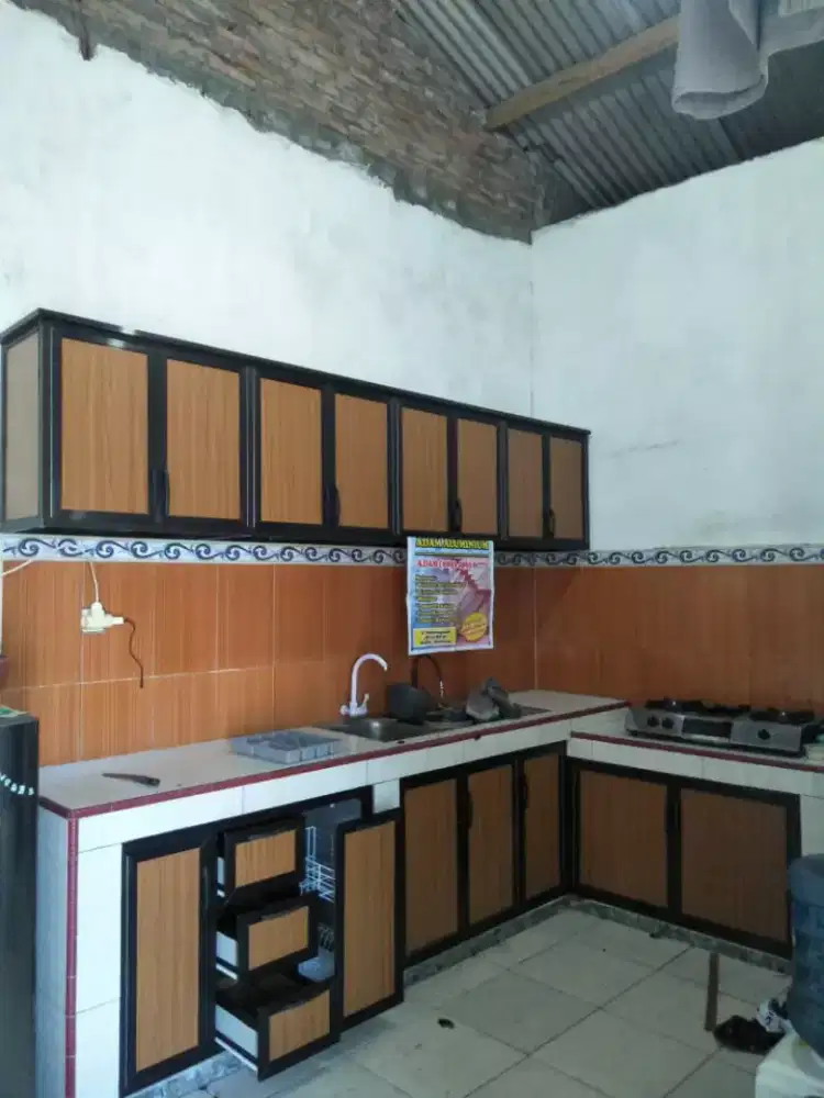 Meja dapur aluminium kuat anti rayap