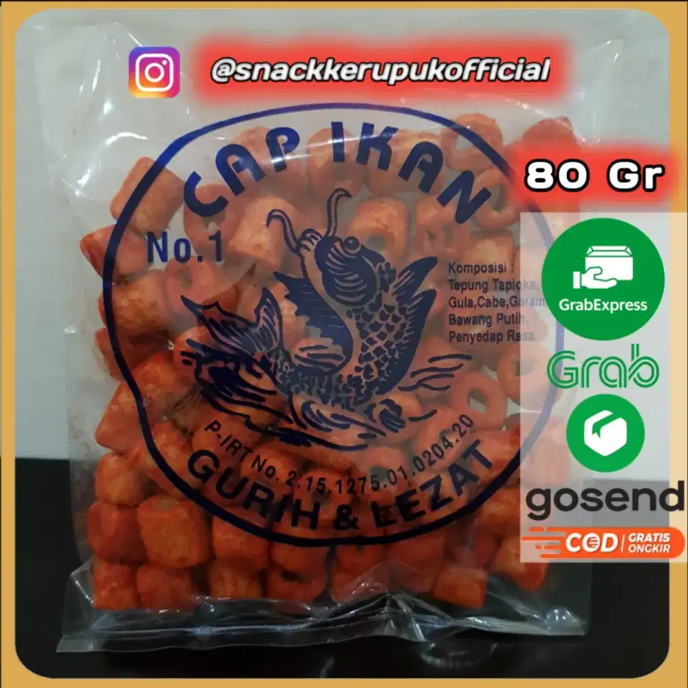 Snack Kerupuk Orong Balado Cap Ikan Keripik Pedas
