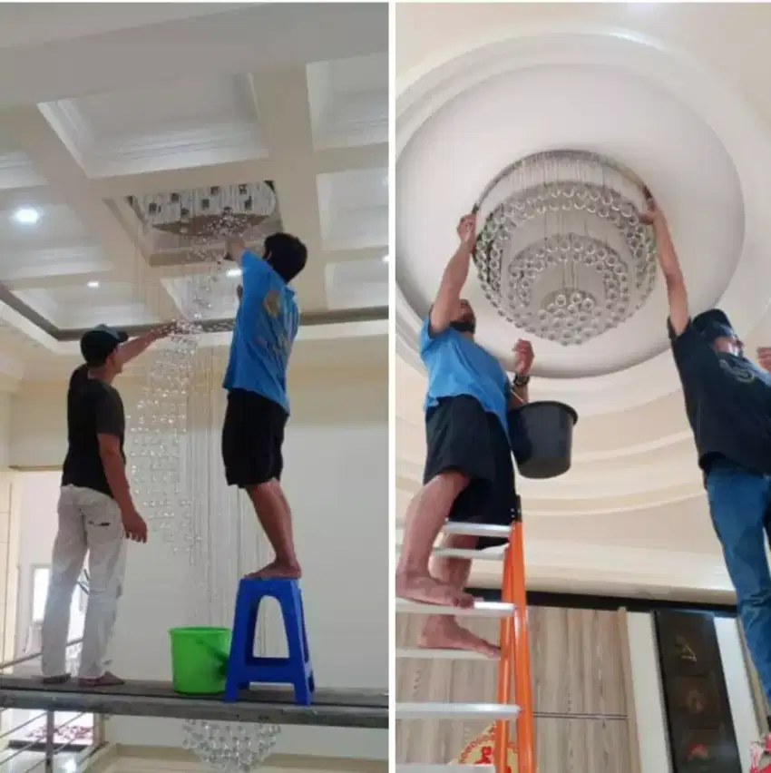 Jasa Service, Cuci,Bongkar pasang Lampu Kristal/Gantung